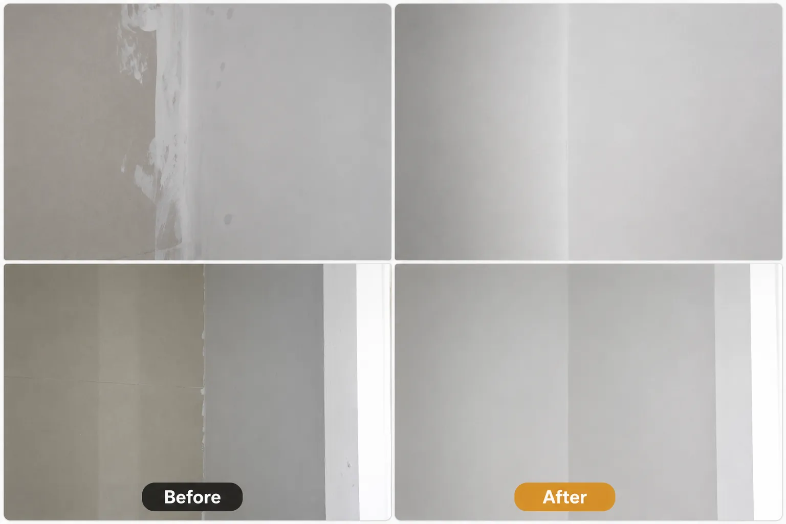 Wall painting before and after